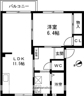 ピュアコスモA【1階】の間取り