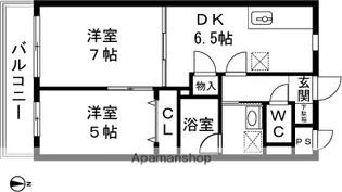 パークサイドウェルビー中沢【203号室】の間取り