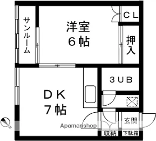 コーポ昴【201号室】の間取り