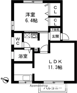 セリシアⅡ【202号室】の間取り