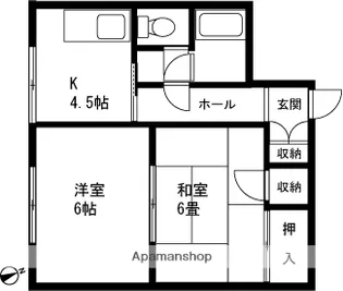 マンションハピネス【303号室】の間取り