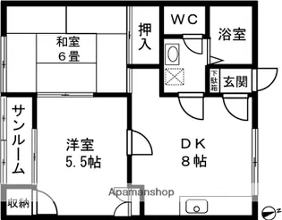 コーポラス志賀【1階】の間取り