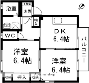 ハイツシービー2【2階】の間取り