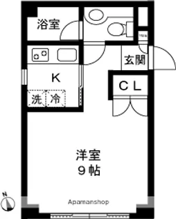 プールサイド【205号室】の間取り