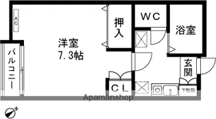 アペックス・インカレッジB棟【103号室】の間取り