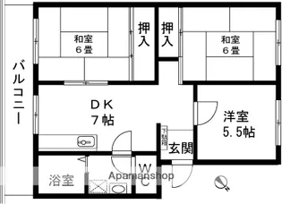 ボヌール長岡Ⅰ棟【205号室】の間取り
