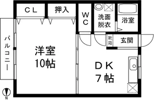 コンフォートヤマモト【2階】の間取り
