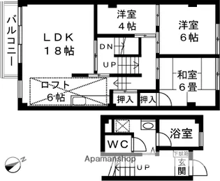 メゾネット幸【302号室】の間取り