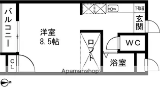 グランペール下山【105号室】の間取り