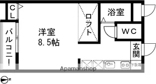 グランペール下山【103号室】の間取り