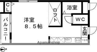 グランペール下山【101号室】の間取り