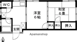 コープよしの【4号室】の間取り