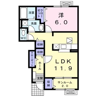 ヴィベール A【1階】の間取り