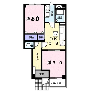 ミドルビレッジヒロ1号館【102号室】の間取り