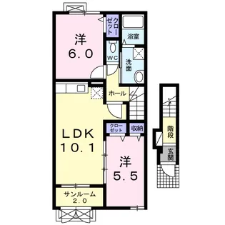 クラシオンΒ【2階】の間取り