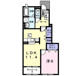 フレンテ デ エスコラA【1階】の間取り