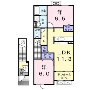 サンクレスト若草【2階】の間取り