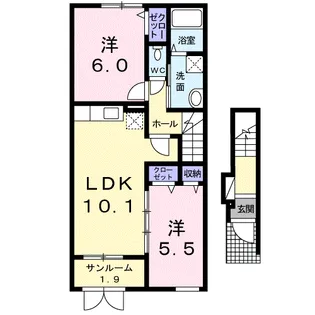 ハッピープレイス・A【2階】の間取り