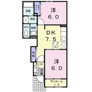 パークサイド カレート C【1階】の間取り