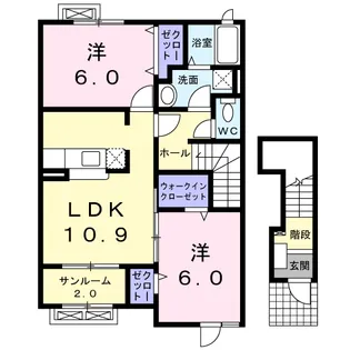 リュミエール学校町【2階】の間取り