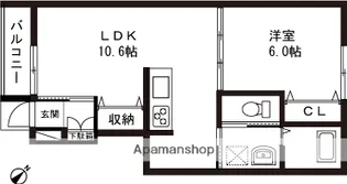 シャルマン長岡【1階】の間取り