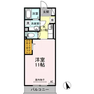 クロスONE旭岡【3階】の間取り