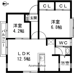 第一コーポすずらん【201号室】の間取り