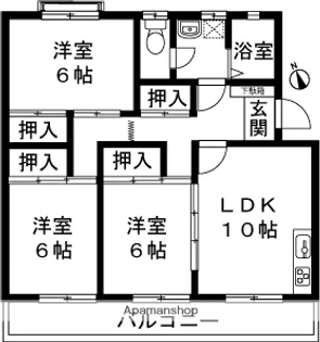 VITA千谷川B【102号室】の間取り