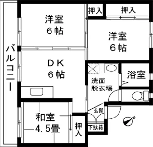 ビレッジハウス若葉2号棟【0304号室】の間取り