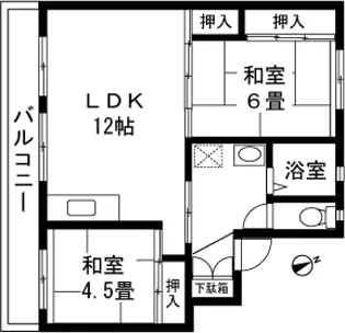 ビレッジハウス若葉1号棟【0504号室】の間取り