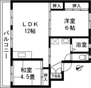ビレッジハウス若葉1号棟【0506号室】の間取り