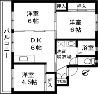ビレッジハウス小国1号棟【0402号室】の間取り