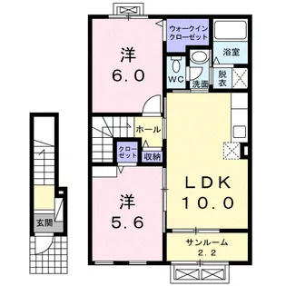 セレーナ ミミ Ⅰ【2階】の間取り