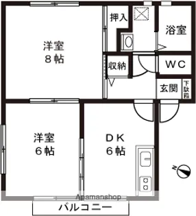 ウィステリアB(今井)【101号室】の間取り
