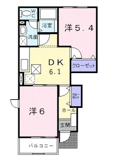 ヒルサイド【1階】の間取り