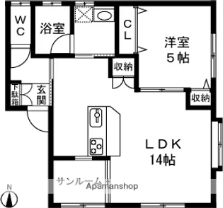 ファースト・ウィルⅡ【102号室】の間取り