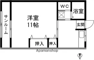 グリーンハイツ【2号室】の間取り