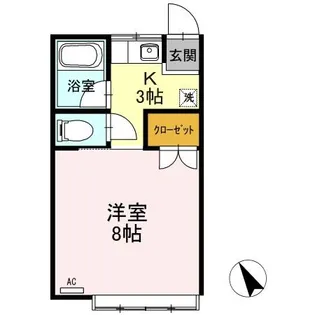 ヤチダハイツ【2階】の間取り