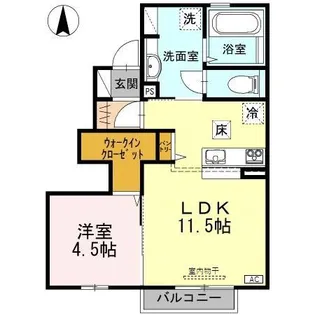 リバーサイド 駅東【1階】の間取り