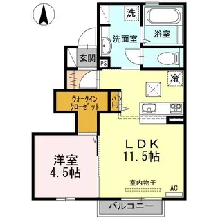 リバーサイド 駅東【1階】の間取り