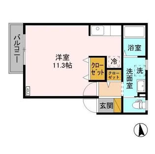 カルム&フォセット カルム【1階】の間取り