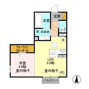 アンジュール・ウィット【1階】の間取り