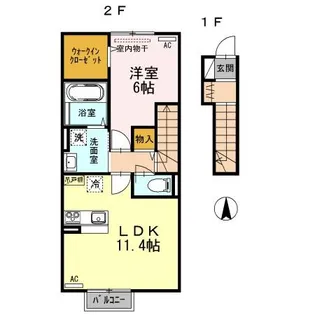 エスポワール美沢【2階】の間取り