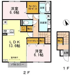 スカイヒルズ (2)【2階】の間取り