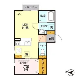 メゾンブランシュ【1階】の間取り