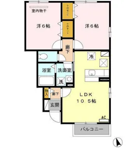 セゾン・フルベールモンド A【1階】の間取り