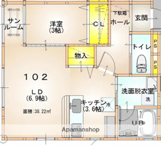 ウインドソングⅢ【1階】の間取り