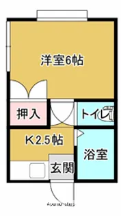 パレスウエスト【6号室】の間取り