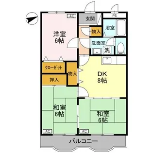 ピュアタウン花園【3階】の間取り