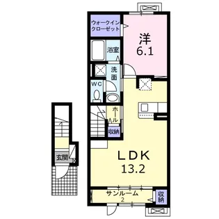マルベリー ライト キタヤマ【2階】の間取り